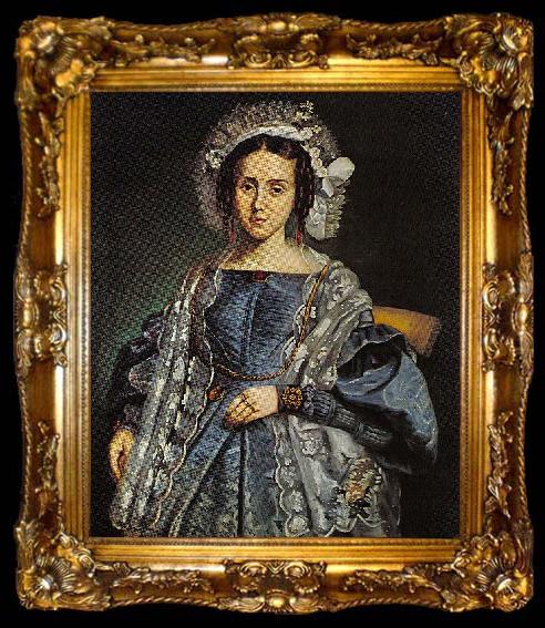 framed  Antoine Plamondon Portrait of Madame Joseph Laurin, ta009-2